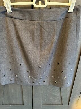 NWT- The Limited grey skirt with metal circles.